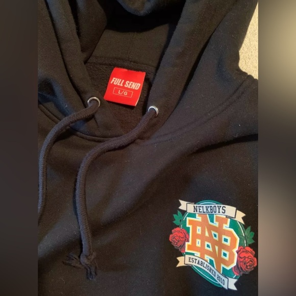 Nelk Boys FULL SEND Youtube BLACK Nelk logo Sweatshirt Hoodie (Large) - Picture 3 of 8